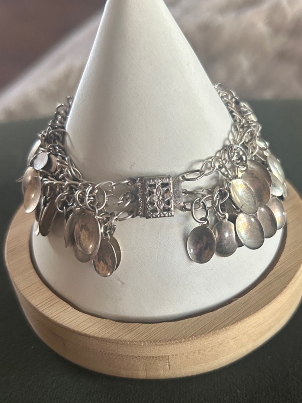 Bohemian Antique Silver Coin Bracelet